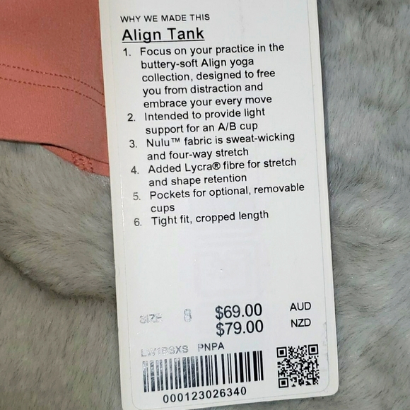 SOLD - Lululemon Align Tank Pink Pastel *8 - Picture 8 of 8